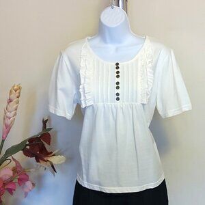 NWT Womens Summer Tunic Tops Short Sleeve Scoop Neck Casual Loose Top M 8 10